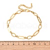 304 Stainless Steel Oval Link Chain Anklets AJEW-A057-01G-5