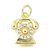 Brass Micro Pave Cubic Zirconia Pendants KK-V007-24G-1