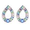 Glass Hollow Out Teardrop Stud Earrings JE1111A-1