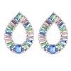 Glass Hollow Out Teardrop Stud Earrings JE1111A-1