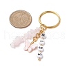 Alloy Enamel Acrylic with Natural Rose Quartz Keychain KEYC-JKC00806-01-3