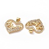 Brass Cubic Zirconia Pendants ZIRC-I062-05G-3