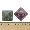 6Pcs Natural Obsidian &  Red Jasper & Amethyst & Tiger Eye & Rose Quartz & Green Aventurine Orgonite Pyramid Display Decorations G-C186-06-4