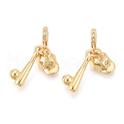Brass Micro Pave Cubic Zirconia Pendants KK-N271-17G-1