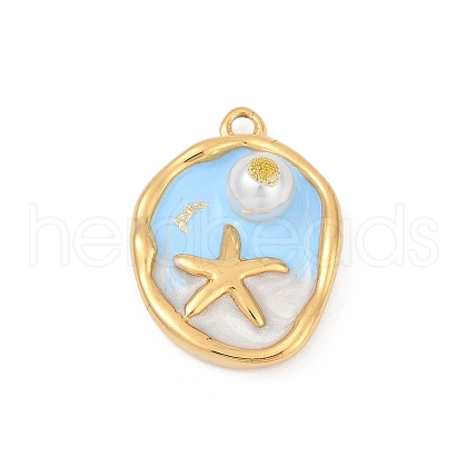 304 Stainless Steel Enamel Pendants STAS-C121-07A-G-1