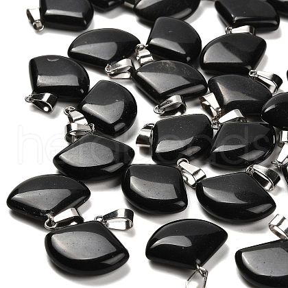 Natural Obsidian Pendants G-Z067-05P-02-1