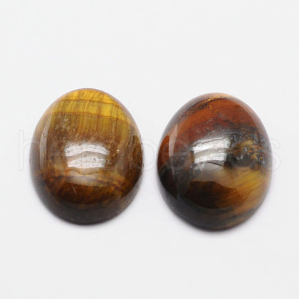 Oval Natural Tiger Eye Cabochons G-K020-40x30mm-04-1