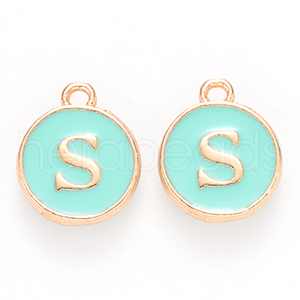 Golden Plated Alloy Enamel Charms ENAM-S118-05S-1