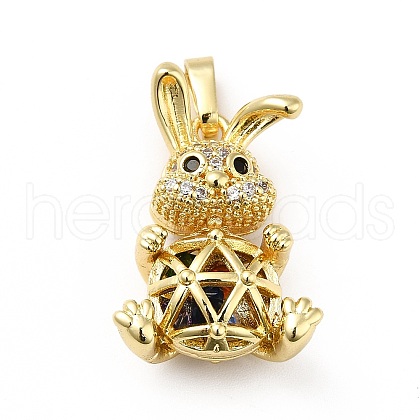 Brass Micro Pave Cubic Zirconia Pendants KK-H433-27G-1