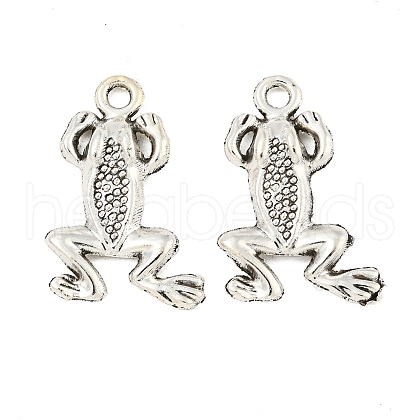 Tibetan Style Alloy Frog Pendants TIBEP-S291-05-RS-1