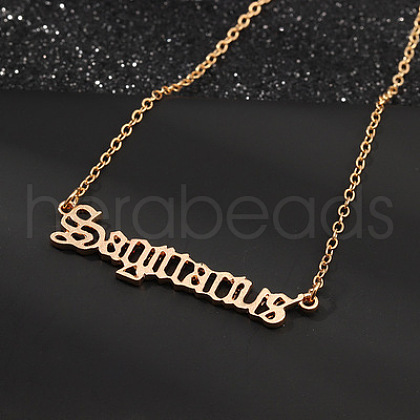 Twelve Constellations Stainless Steel Pendant Necklaces WG80545-12-1