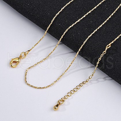 Brass Cardano Chain Necklaces for Women NJEW-D302-02G-1