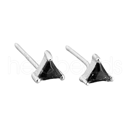 Geometric Triangle Cubic Zirconia Stud Earrings ZJ4184-4-1