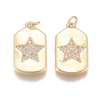 Brass Micro Pave Cubic Zirconia Pendants ZIRC-G168-32G-1