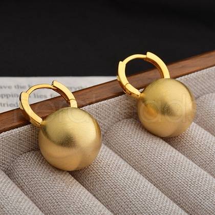 Round Brass Hoop Earrings for Women EJEW-U055-06G-1