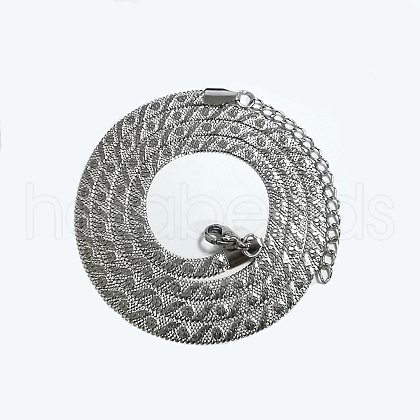 Non-Tarnish 304 Stainless Steel Herringbone Chain Necklaces NJEW-P282-04P-1
