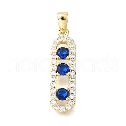 Brass Micro Pave Cubic Zirconia Pendants KK-V011-30G-B-1