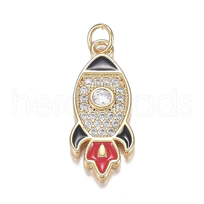 Brass Micro Clear Cubic Zirconia Pendants ZIRC-F120-083G-1