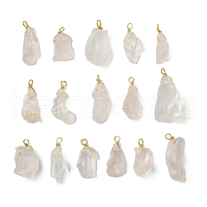 Natural Rose Quartz Pendants G-FG0001-13-1