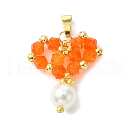 Shell Pearl Beads Glass Pendants PALLOY-MZ00432-05-1