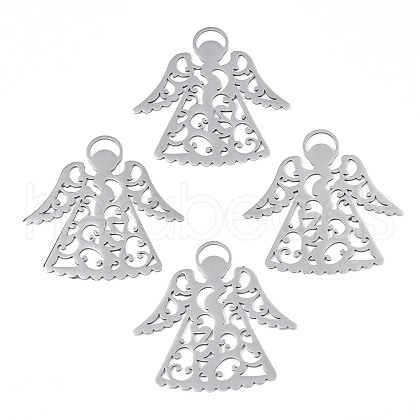 201 Stainless Steel Pendants STAS-N098-039C-02-1