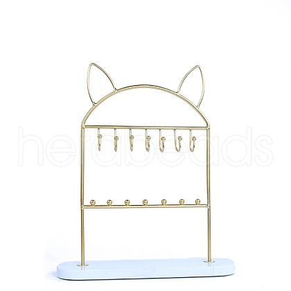 Marble Pedestal with Iron Jewelry Holder PW-WGE3854-02-1