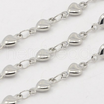 304 Stainless Steel Heart Chains CHS-K001-53-4mm-1