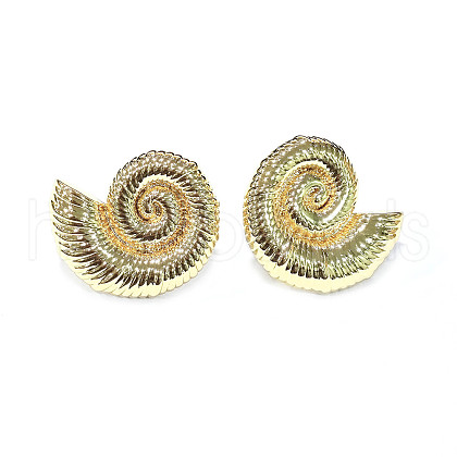 Snail Brass Stud Earrings EJEW-Q811-05G-1