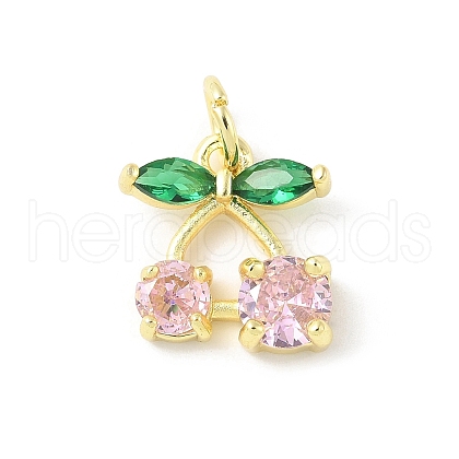 Brass Micro Pave Cubic Zirconia Pendants KK-Z101-06G-01-1