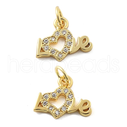 Brass Micro Pave Cubic Zirconia Pendants KK-C092-24H-G-1