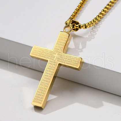 Religion Cross 201 Stainless Steel Pendant Necklaces WG02CF8-03-1