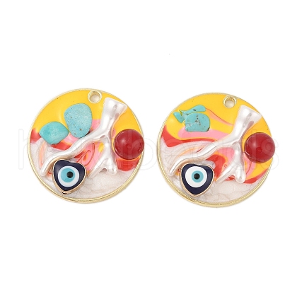 Rack Plating Alloy Enamel Pendants FIND-Z062-01G-01-1