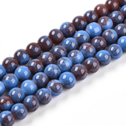 Baking Painted Glass Beads Strands DGLA-N003-4mm-C10-1