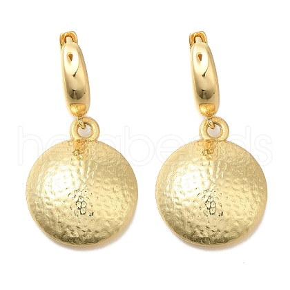 Rack Plating Flat Round Brass Hoop Earrings EJEW-H016-44G-1