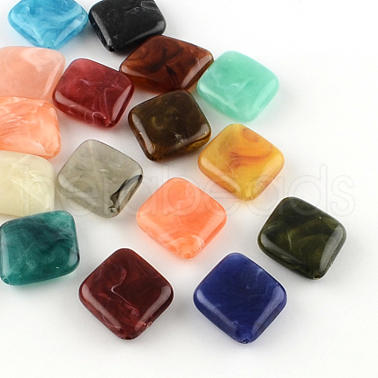 Rhombus Imitation Gemstone Acrylic Beads OACR-R043-M-1