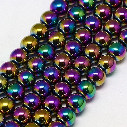 Electroplate Non-magnetic Synthetic Hematite Beads Strands G-J169A-3mm-05-1