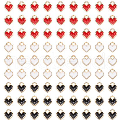 Unicraftale 90Pcs 3 Colors  Alloy Enamel Charms ENAM-UN0001-06-1