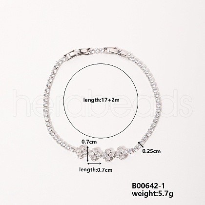 Fashionable Four-leaf Clover Bracelet with Sparkling Colorful Diamonds IR8523-1-1