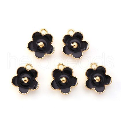 Light Gold Plated Alloy Enamel Pendants ENAM-R136-16E-1