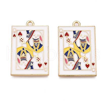 Rack Plating Alloy Enamel Pendants ENAM-N056-392B-KCG-1