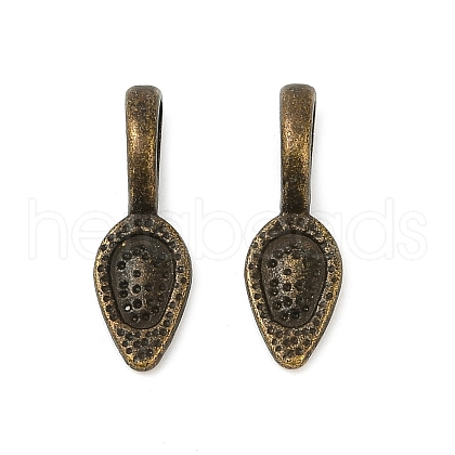 Tibetan Style Alloy Glue-on Flat Pad Bails TIBEP-Q064-183AB-NR-1
