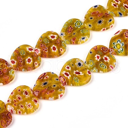 Handmade Millefiori Glass Beads Strands LAMP-T021-29F-1