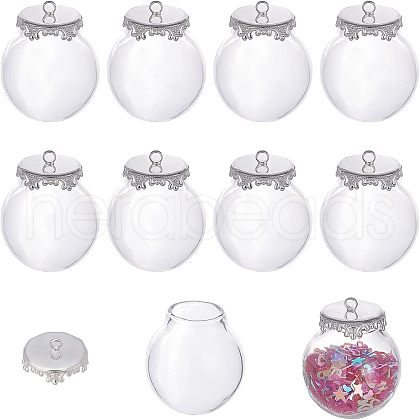 CHGCRAFT Glass Empty Wishing Bottle Pendants GGLA-CA0001-02-1