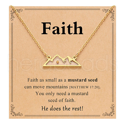 Mountain 216 Stainless Steel Mustard Seed Pendant Necklaces for Women WG511AE-03-1