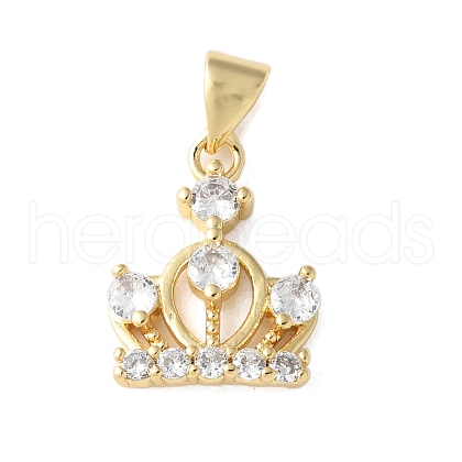 Brass Micro Pave Cubic Zirconia Pendants KK-A252-19G-1