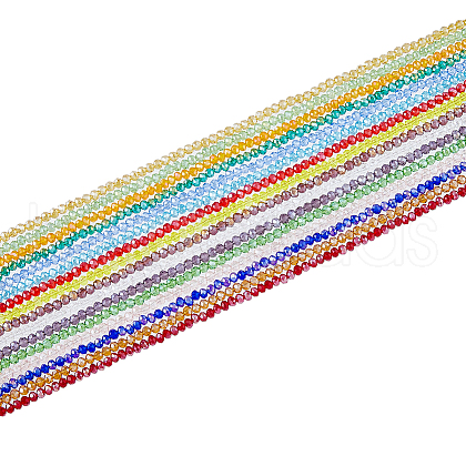 SUPERFINDINGS 16 Strands 16 Color Electroplate Glass Beads Strands EGLA-FH0001-22-1