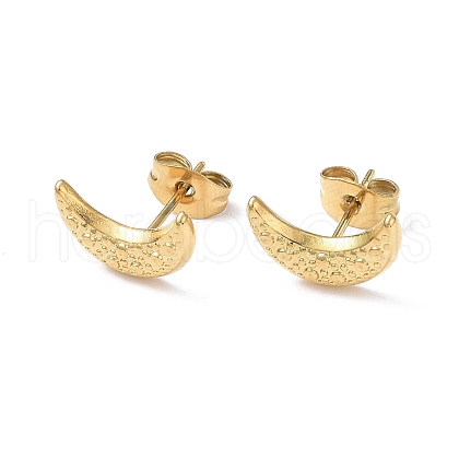 Ion Plating(IP) 304 Stainless Steel Stud Earring for Women EJEW-I285-17G-1