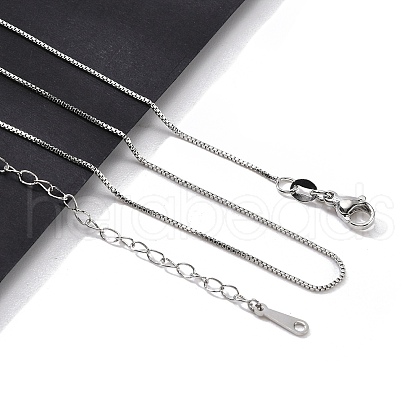 1.2mm Brass Box Chain Necklaces for Men Women NJEW-G160-19P-1