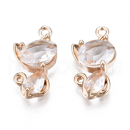 Brass Micro Pave Clear Cubic Zirconia Pendants X-KK-S359-136-RS-1