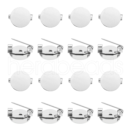 Unicraftale 40Pcs 316 Surgical Stainless Steel Brooch Base Settings STAS-UN0053-56-1